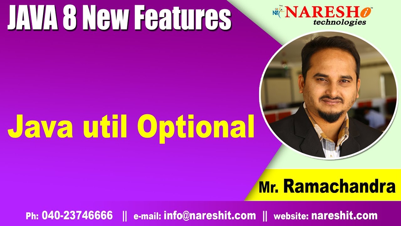 Java util Optional | Java 8 New Features Tutorials | by Mr.RamaChandra