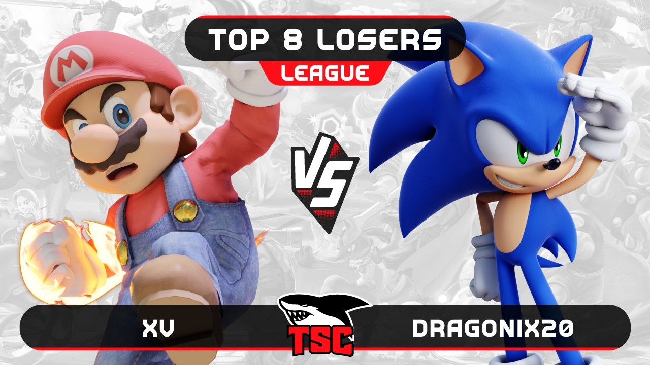XV (Mario) vs Dragonix20 (Sonic) - Top 8 Losers - Smacho League 17 - SSBU