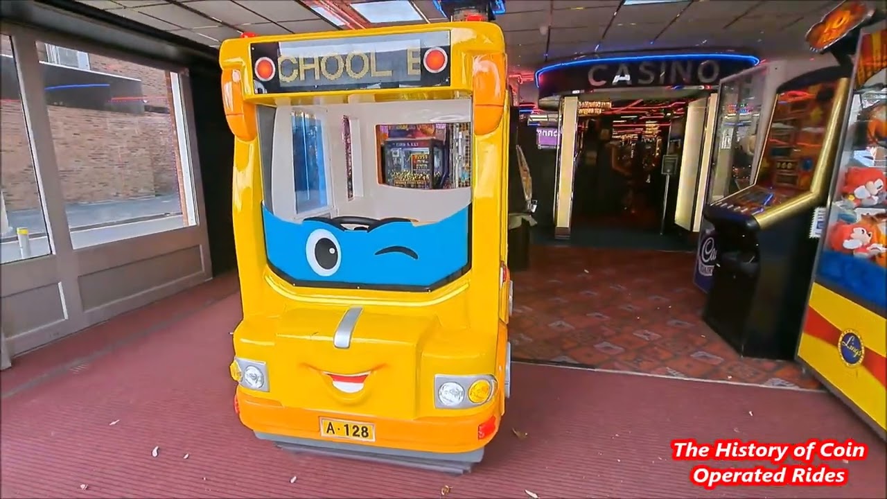 2020s Tecway Coin Operated Bus Kiddie Ride - Happy School Bus