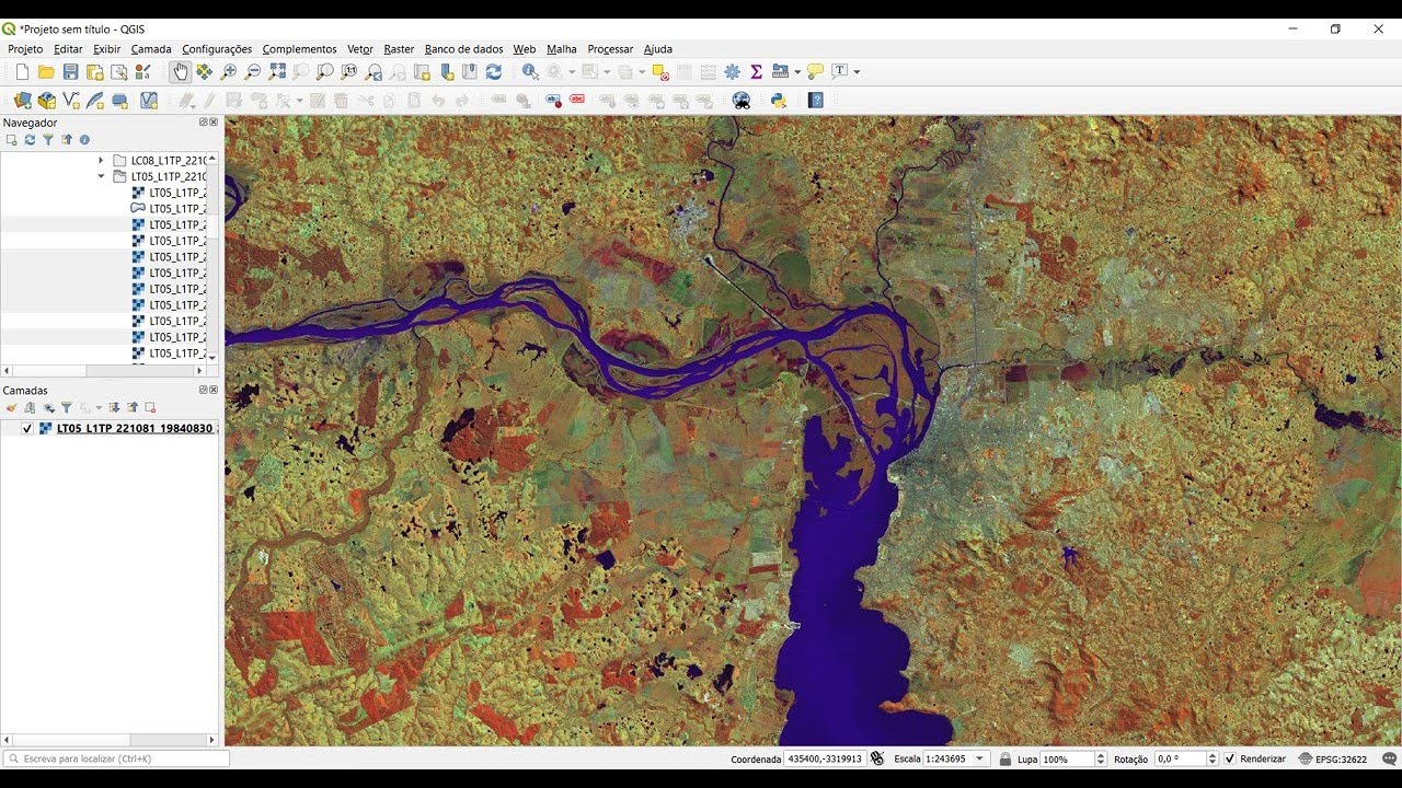 Vídeo 05 - SR - Reprojeção e Recorte de Imagem LANDSAT no QGIS