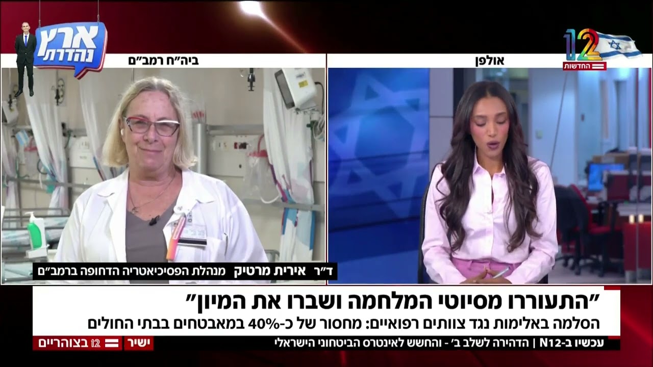 12 בצוהריים | הפסיכיאטרית הבכירה חשפה תמונה קשה בהסלמה באלימות נגד צוותים רפואיים