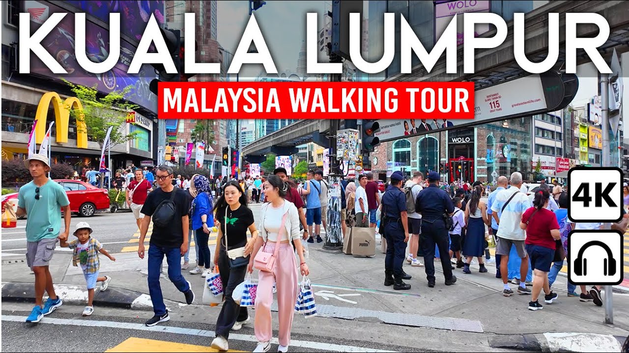 КУАЛА-ЛУМПУР, Малайзия 🇲🇾 Пешая экскурсия в формате 4K | Центр города Букит Бинтанг