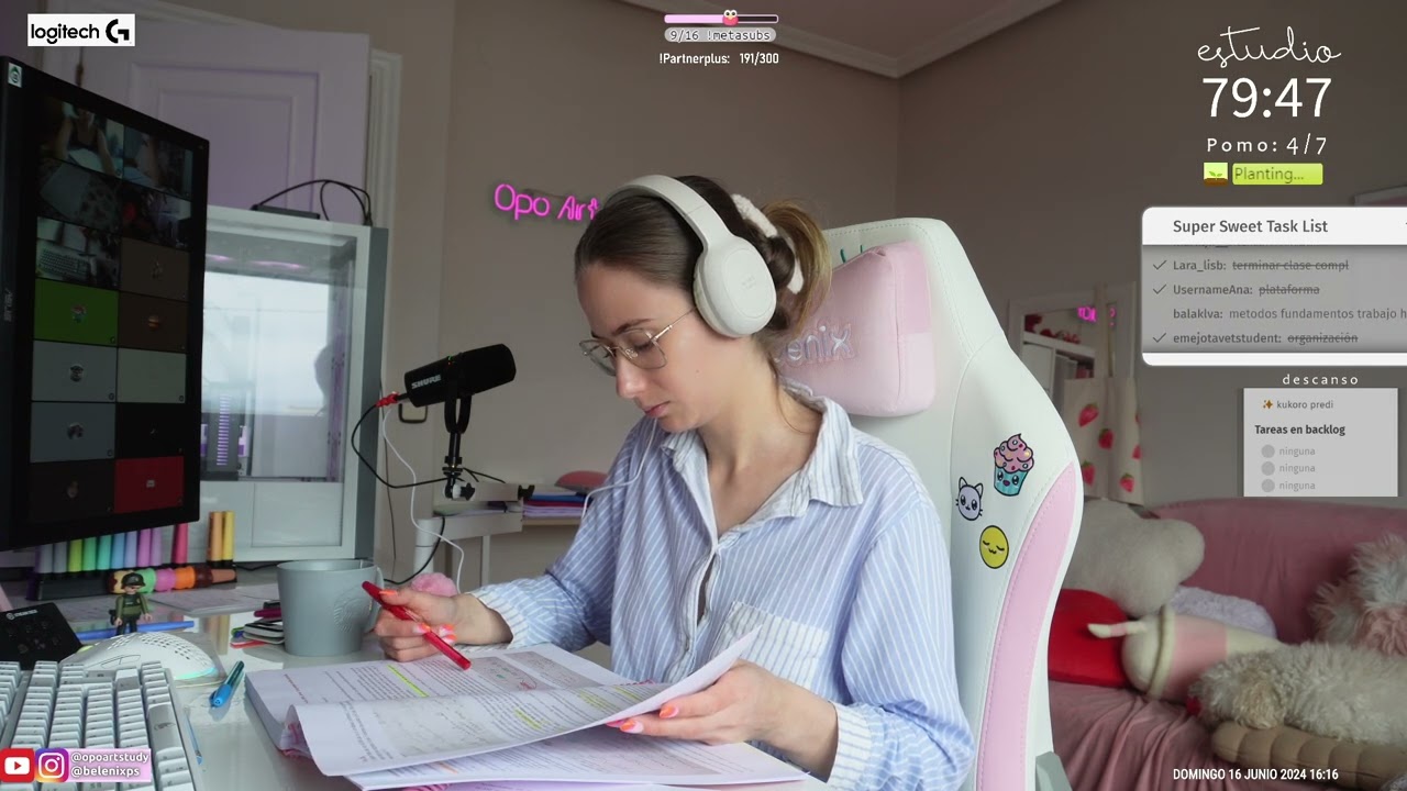 STUDY WITH ME 🎧🧚&zwj;♀️|  6 HORAS ⏰ | Estudia o trabaja conmigo | preparando oposiciones ✨