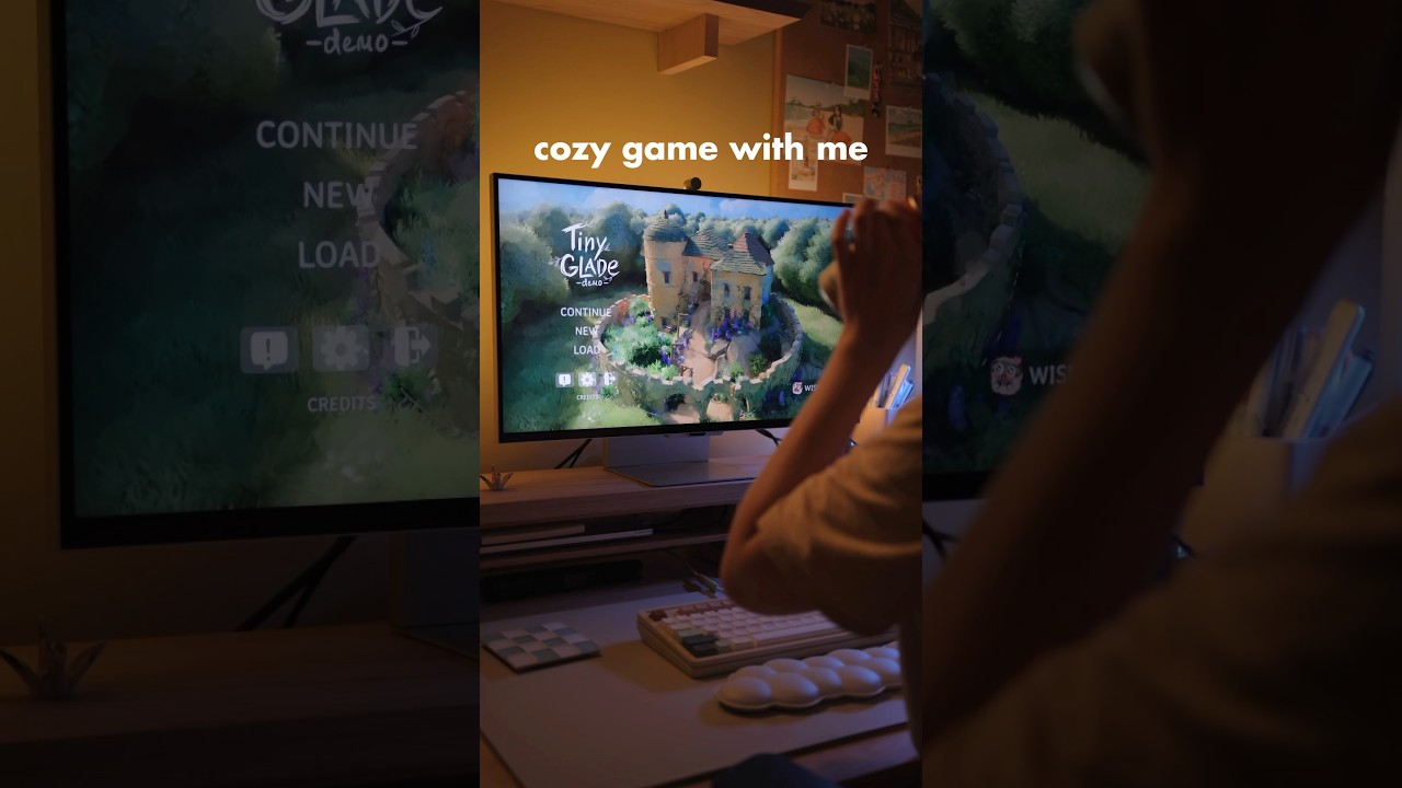 cozy gaming playing tiny glade 🪺🧺🌳 #shorts