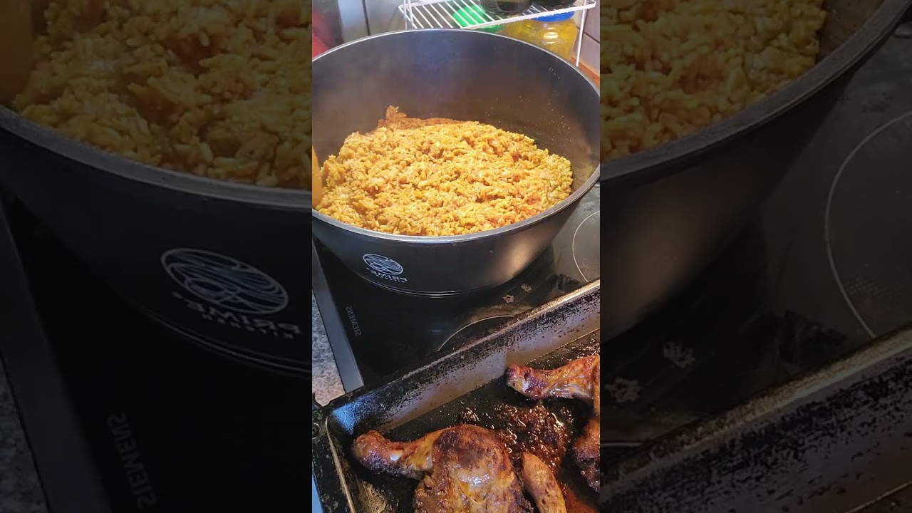 Cooking Jollof rice. A plate of comfort.#jollof #foodie #viral #cooking #satisfying #motivational 