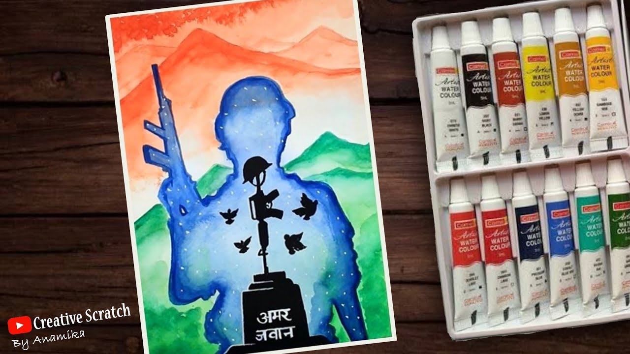 Republic Day Drawing Easy Watercolor | Republic Day Drawing Competition Pictures School #republicday