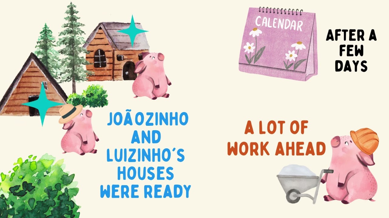 História dos 3 PORQUINHOS para APRENDER INGLÊS (bilíngues)