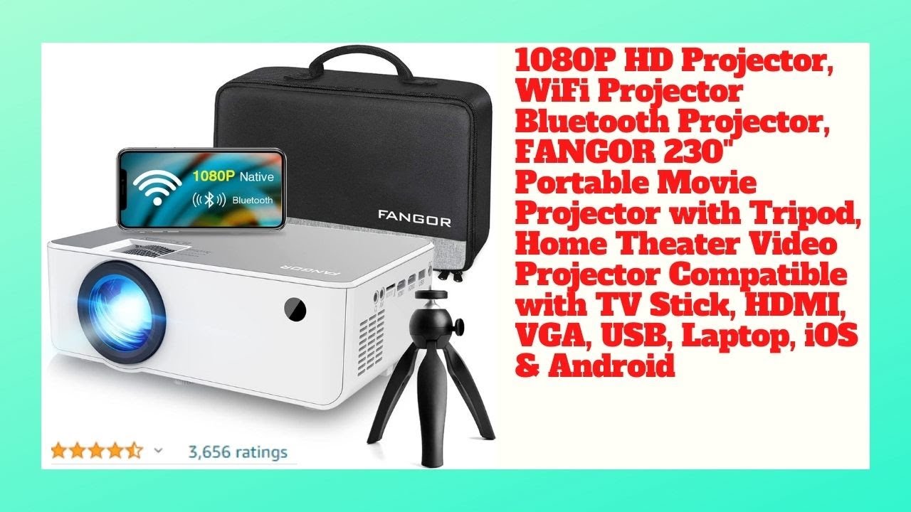 1080P HD Projector WiFi Projector Bluetooth Projector