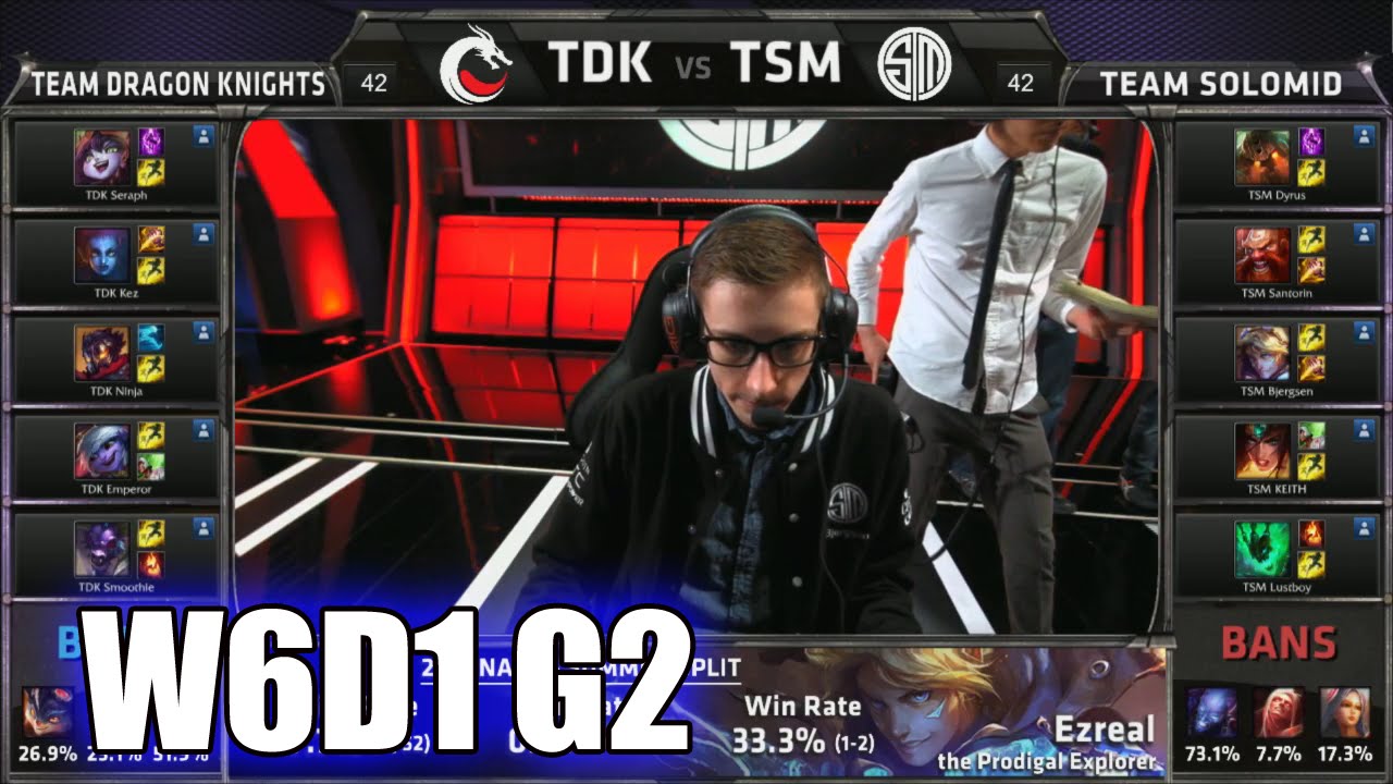 Team Dragon Knights vs Team Solomid | S5 NA LCS Summer 2015 Week 6 Day 1 | TDK vs TSM W6D1 G2