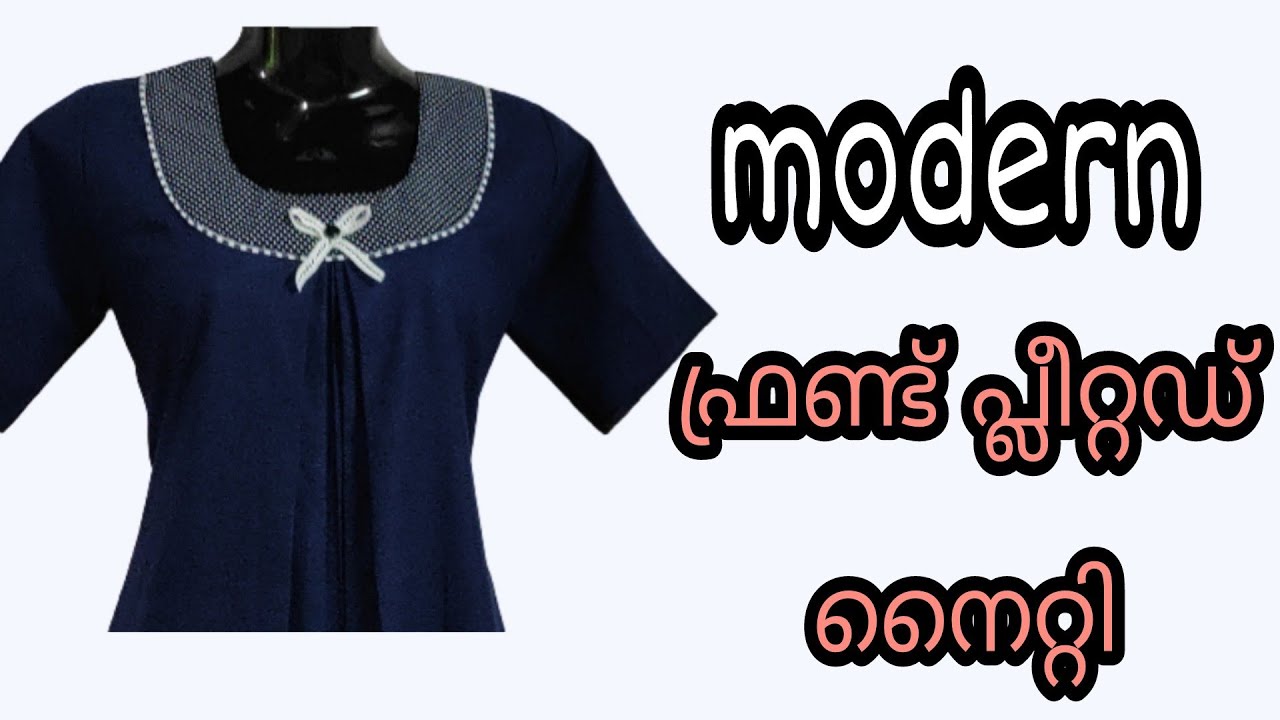 modern front pleated/centre pleated/churithar model/back plain nighty cutting&stitching/ചുരിതാർമോഡൽ