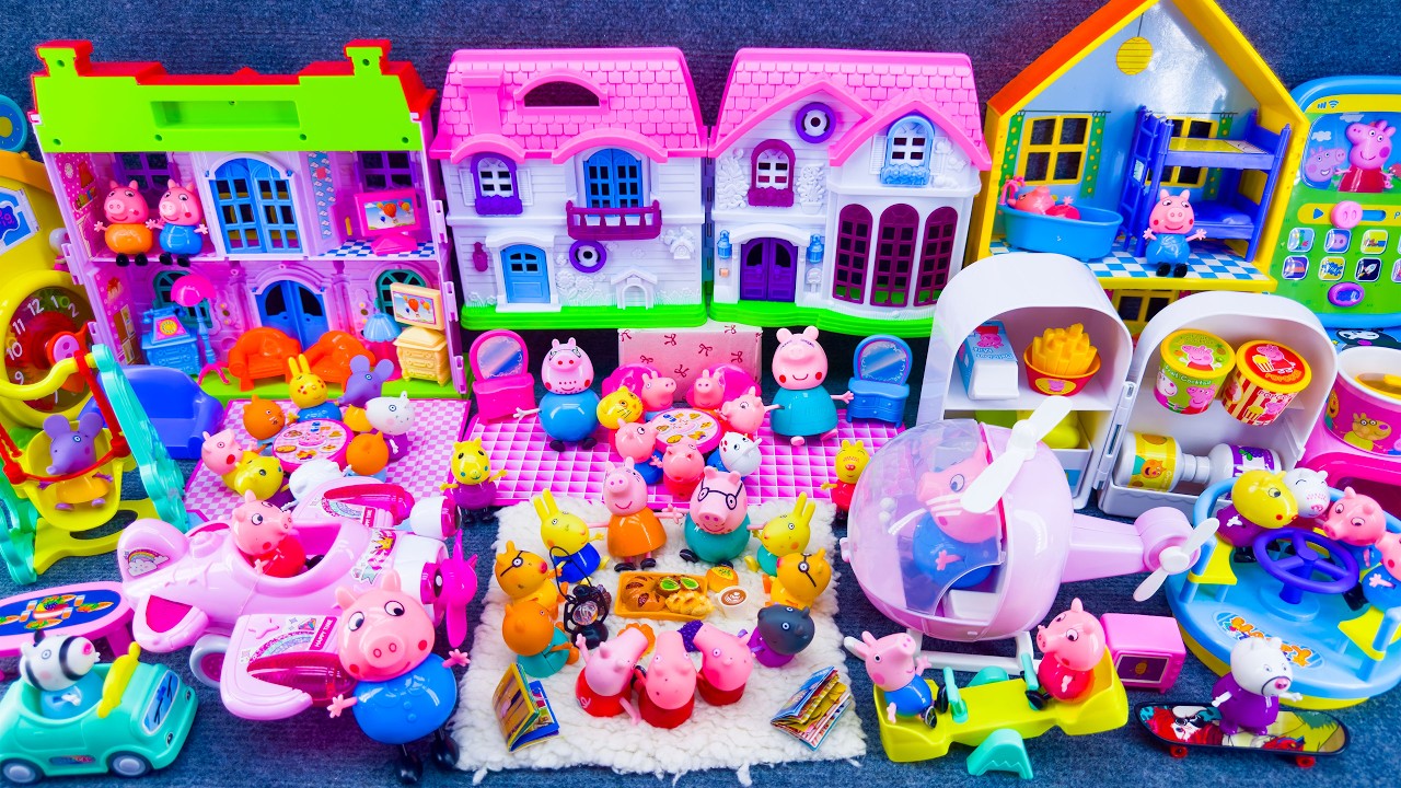 20 Minutes Satisfying Unboxing Peppa Pig Family House Playset, Peppa Pig Playground Toys Review ASMR