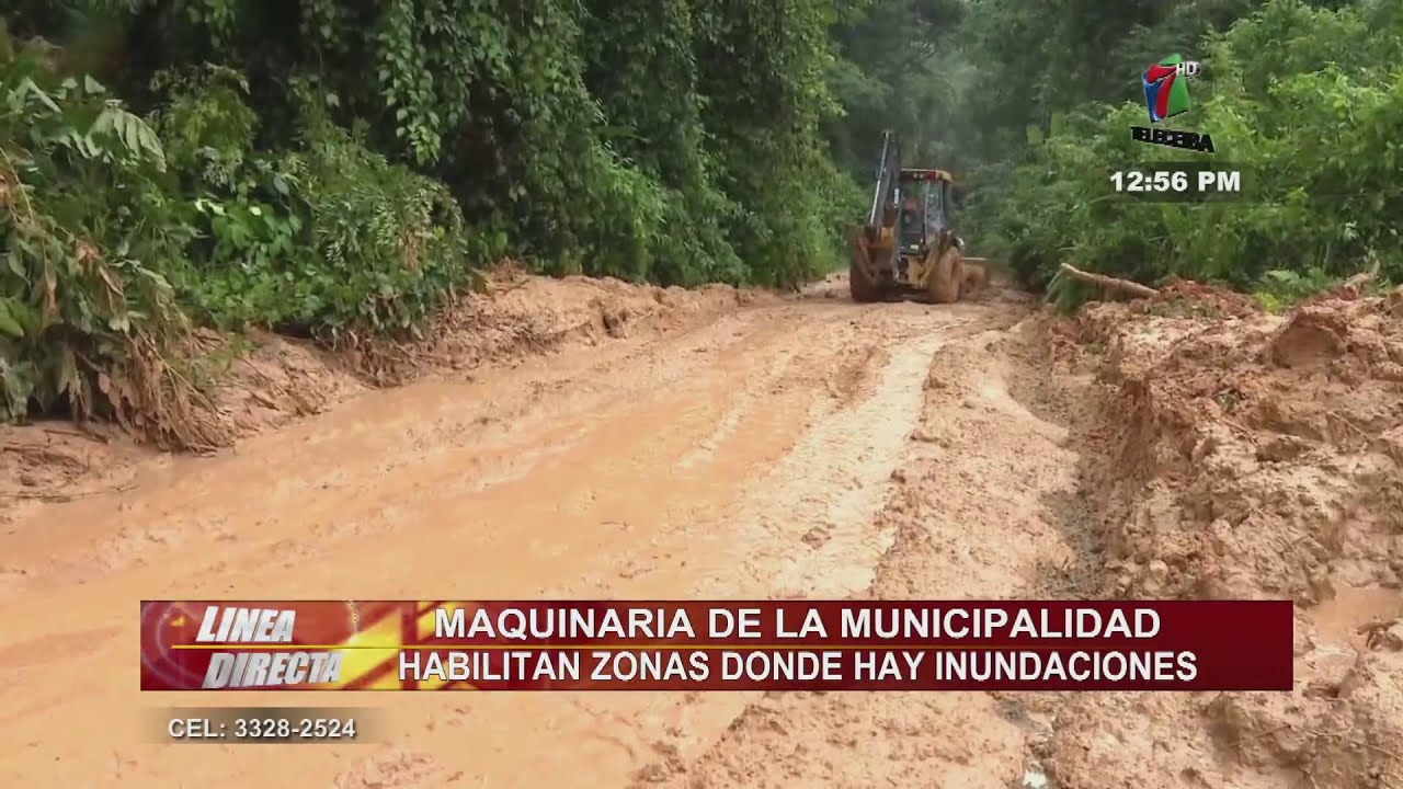 Maquinaria de la Municipalidad de La Ceiba habita zonas afectadas por las lluvias en la Cuenca