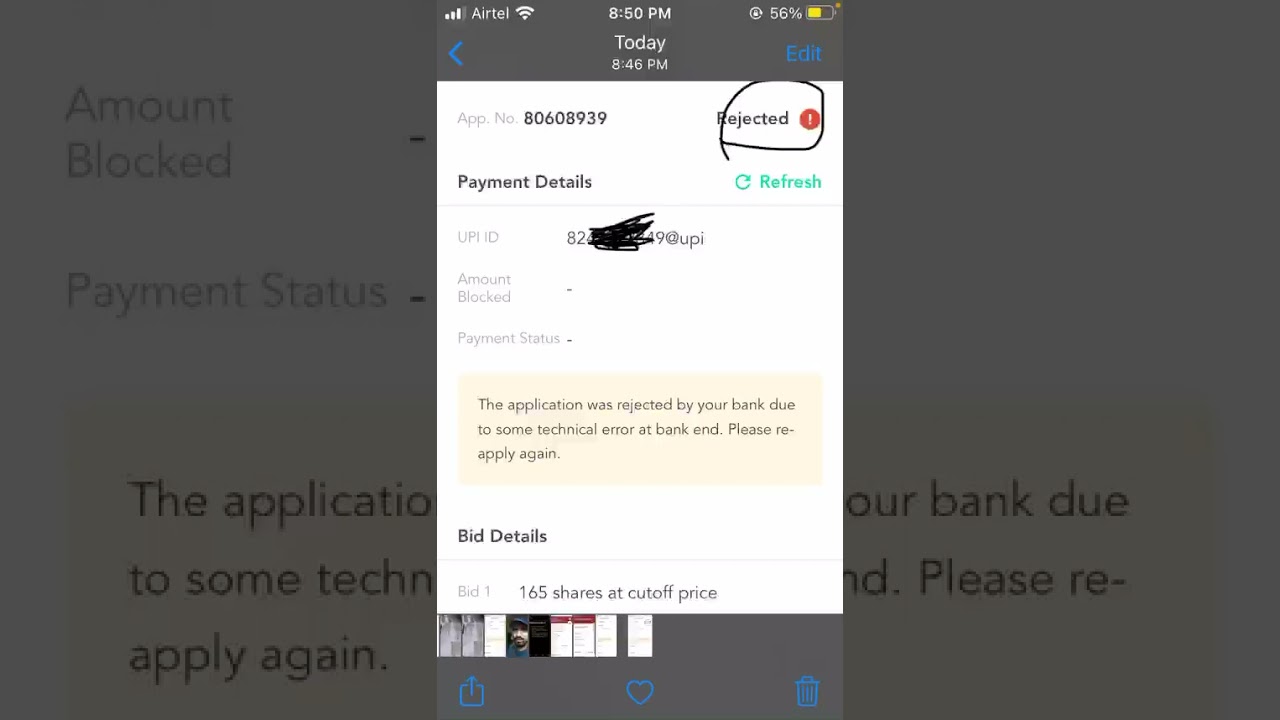 IPO creation failed but money blocked. Bhim App errror