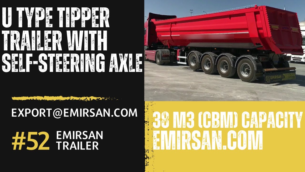 08/2023 - (Self-Steering Axle) 4 Axle U Type Tipper Semi Trailer