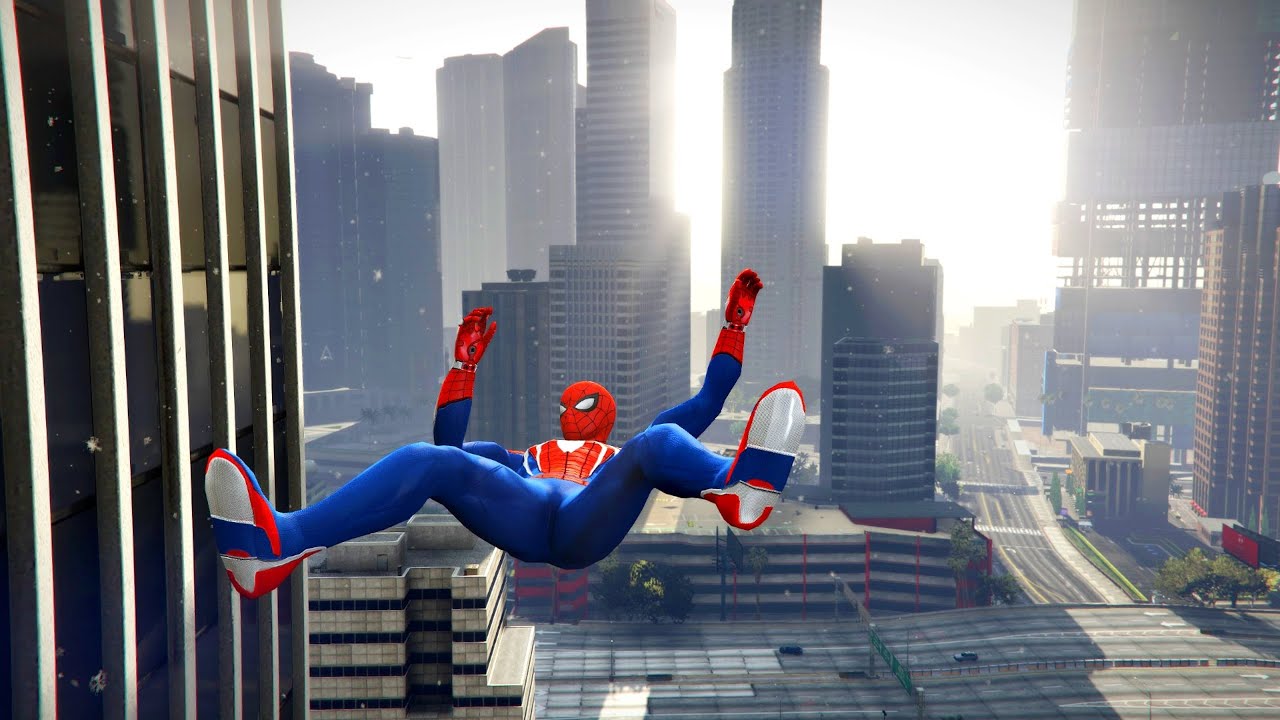 GTA 5 Spiderman Jumping off Highest Buildings ep.3 (Euphoria Physics/Ragdolls)