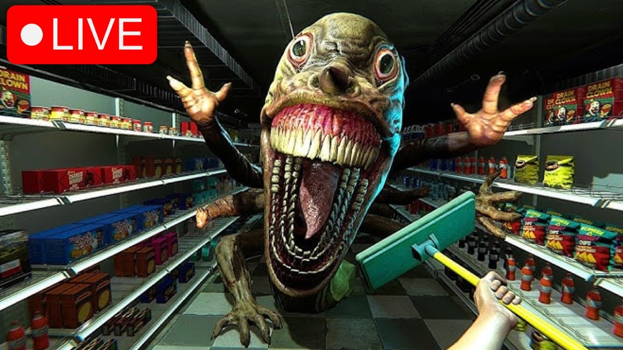 Supermarket Sim but HORROR | HELLMART LIVE