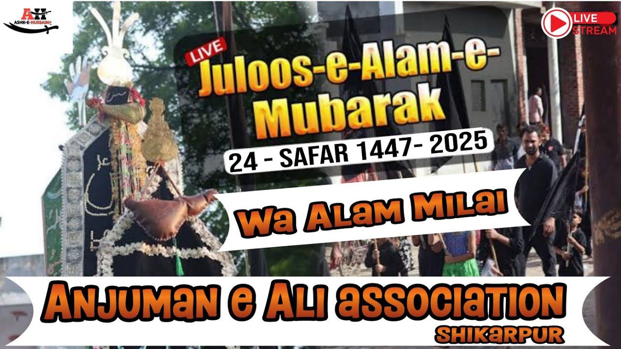 🔴Live Juloos E Aza Wa Alam E Mubarak 24 Safar Anjuman Ali association Shikarpur BSR Branch Delhi