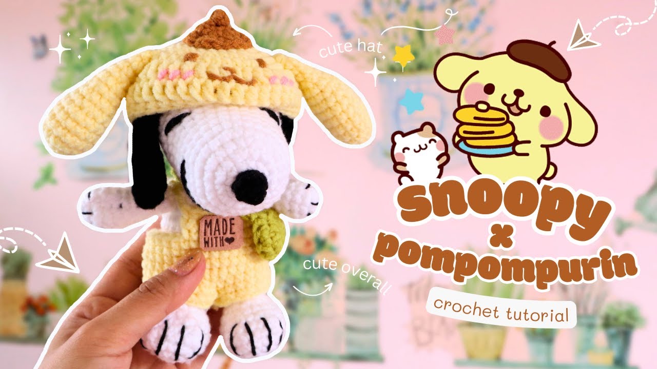 Snoopy Crochet Tutorial | How to Crochet Pompompurin Costume | Snoopy Amigurumi | Crochet with Aybi