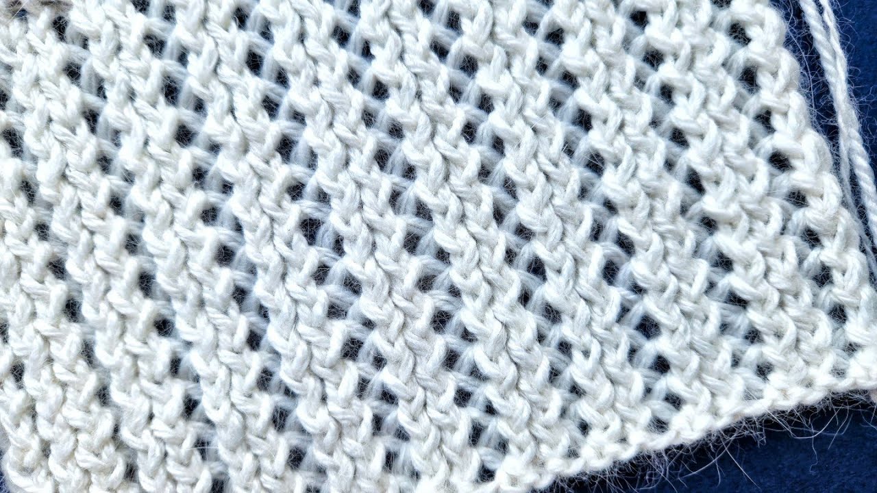 Классный простой ажур ⭐️ Стильный узор для вязания джемпера, топа ⭐️ Схема