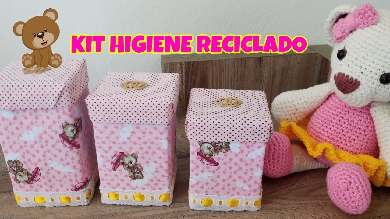 KIT HIGIENE PARA BEBÊ FEITO COM CAIXA DE LEITE | Artesanato com reciclagem ♻️💚🌏