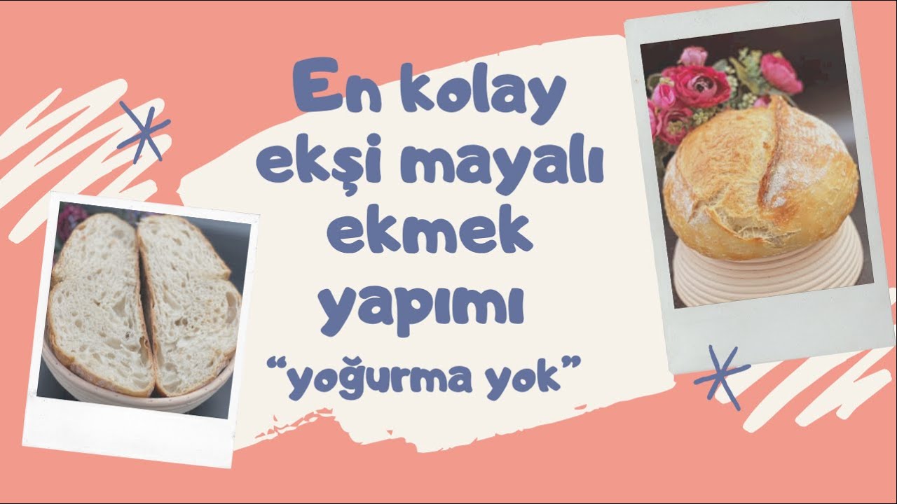 En Kolay Ekşi Mayalı Ekmek Yapımı 🙌 Yoğurmak yok ⛔️ Bol gözenekli, göbekli,kulaklı ✅ ekmek tarifi