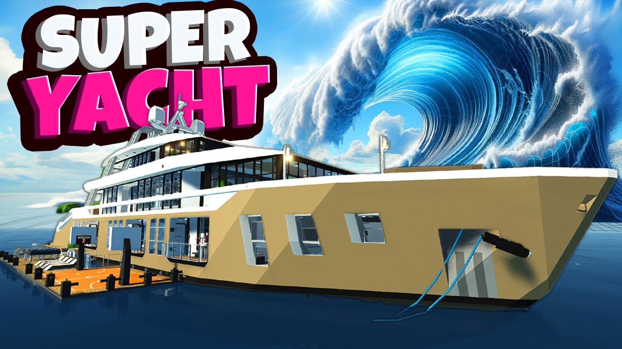 We Have to Survive a TSUNAMI in a Super Yacht in Stormworks Multiplayer!