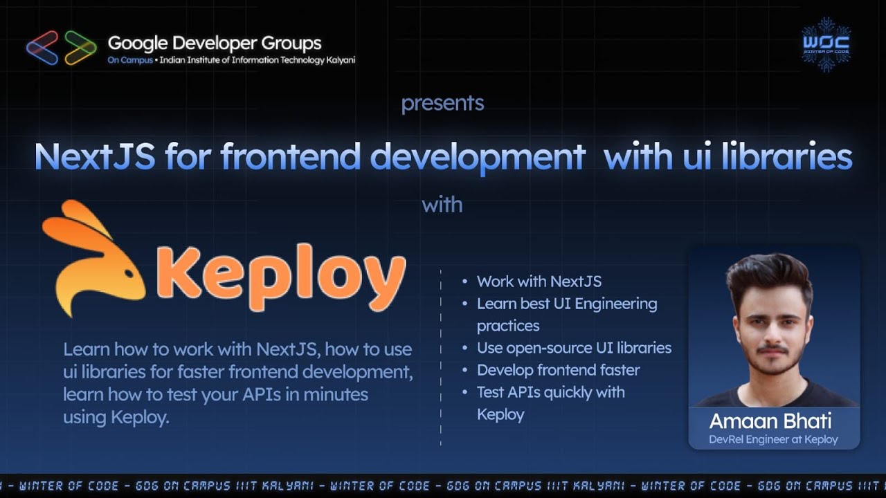 NextJS for Frontend Development with UI Libraries | Winter of Code 5.0 ❄️ | GDG IIIT Kalyani