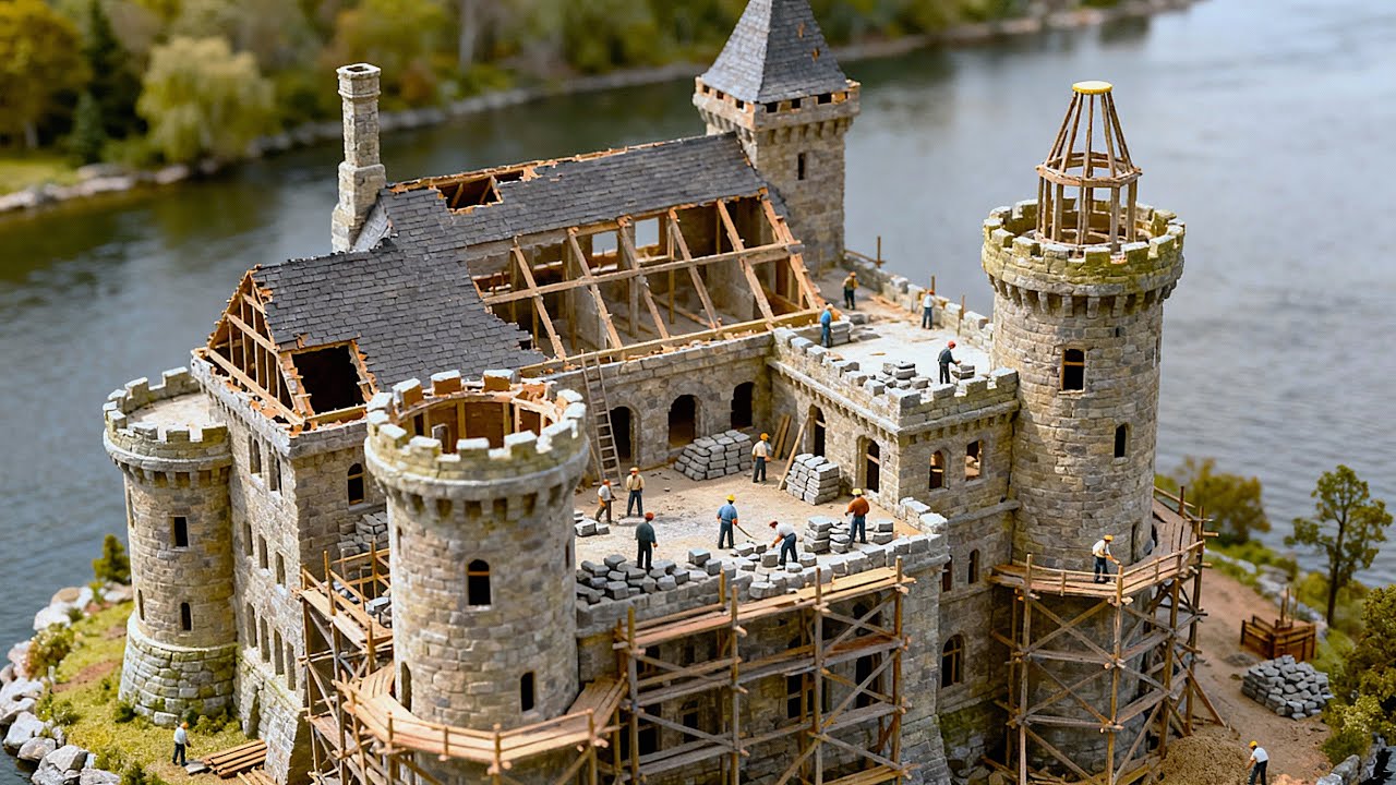 Miniature Construction Meets History: Building Boldt Castle (1900) 🏰