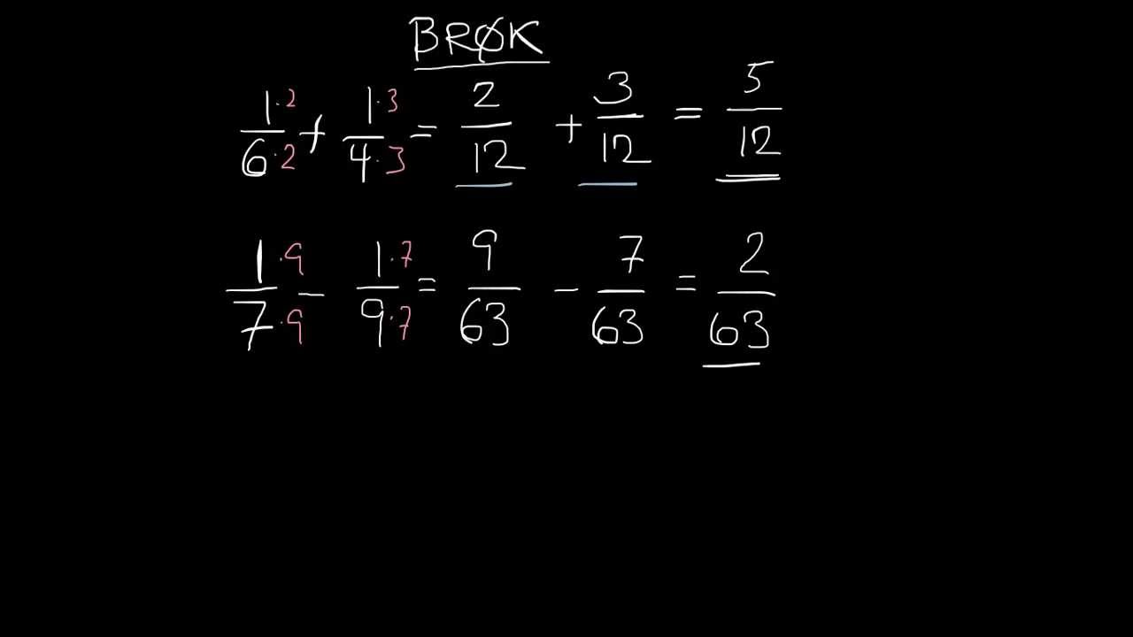 Brøk - Pluss og minus