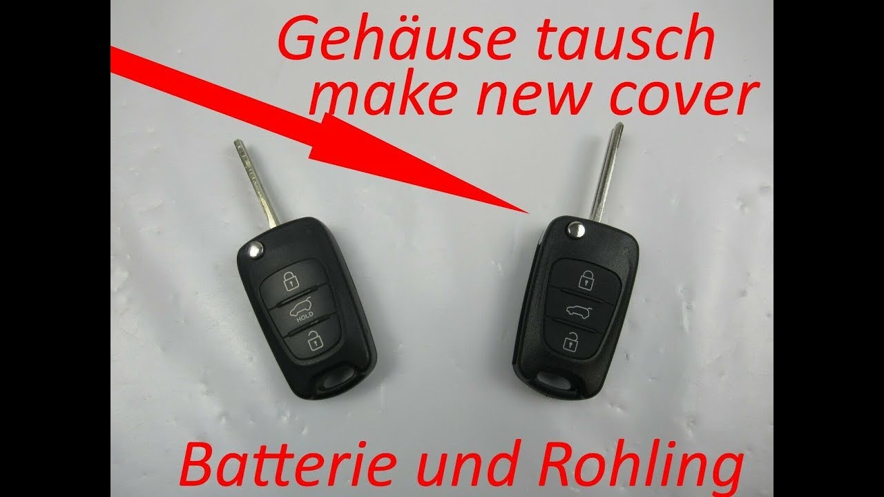 Schlüssel umbauen Hyundai Platine Gehäuse Transponder Rohling Fernbedienung Schlüssel komplett