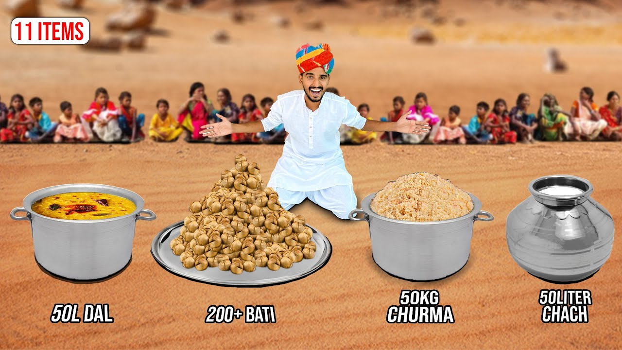 I Cook Biggest Rajasthani thali for 100 people 😮 *Free Parcel*