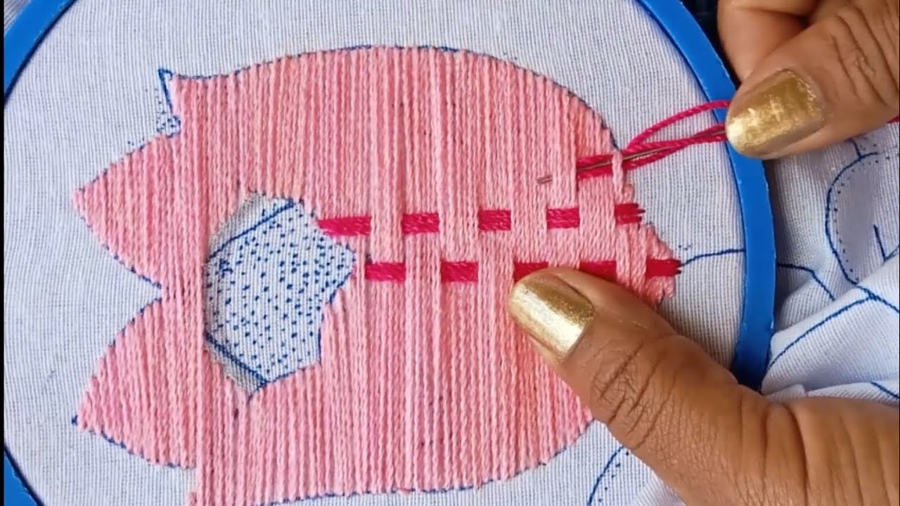 como bordar un tulipan #4con una bella puntada ideal para cualquier diseño