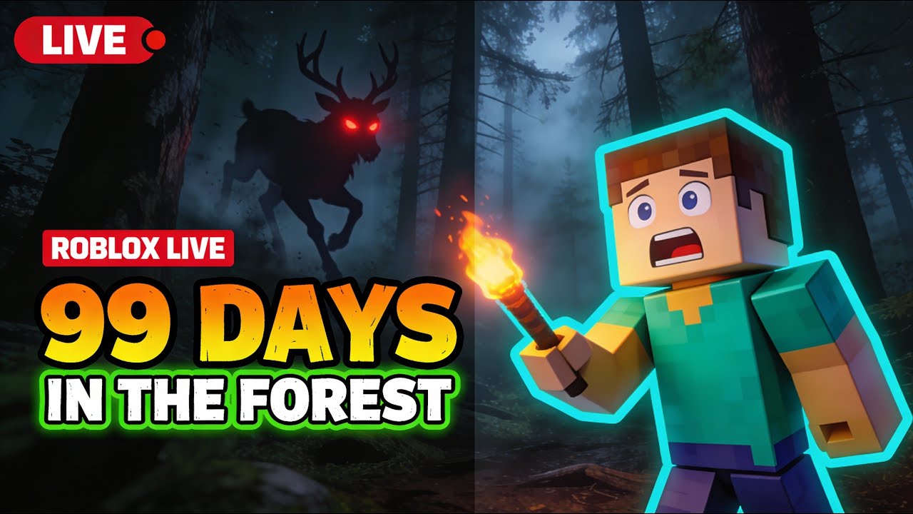 🔴 99 days in the forest #roblox #robloxlivestream