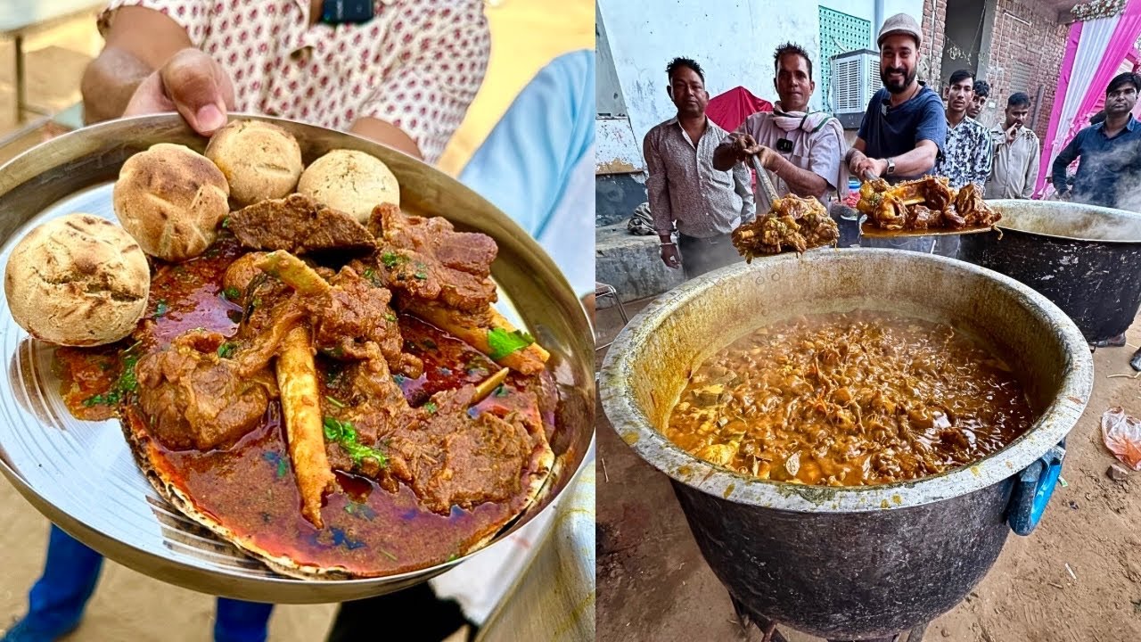 खटिक काका का 200KG शादी वाला देसी Mutton🔥और 100KG Bati चूर के खाओ मज़े उड़ाओ