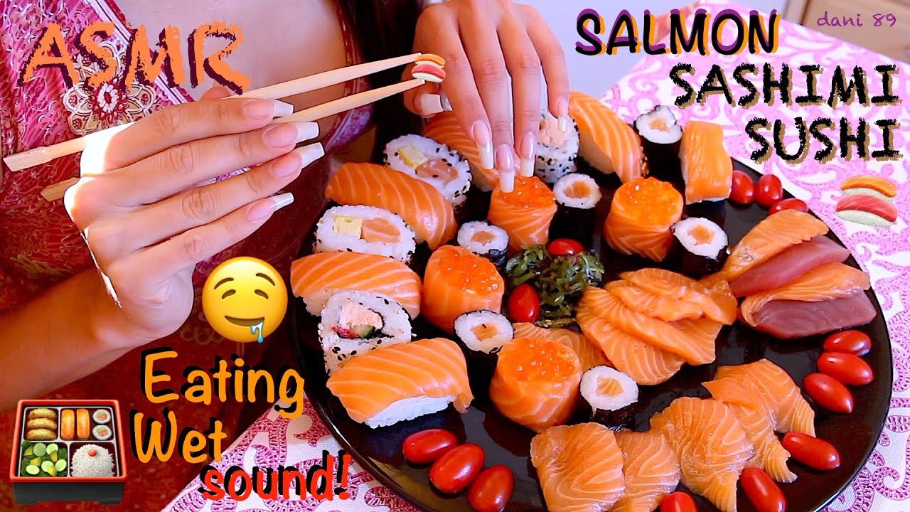🍱 You're hungry? 😏 INTENSE ASMR 🍣 [ Salmon Sashimi Sushi, etc! ] 🍥 Eating Sound 🍙 NO Talking 🎧