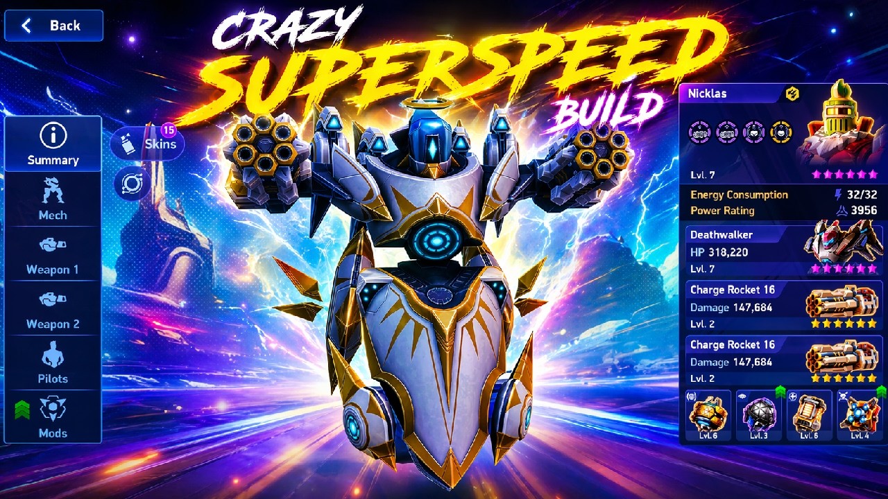 Mech Arena  - Charge Rocket 16 against Maxed Out End Game Bots!