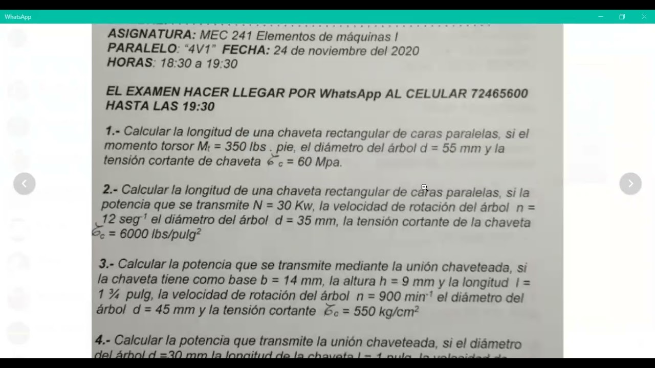 CHAVETAS... CÁLCULO DE CHAVETAS