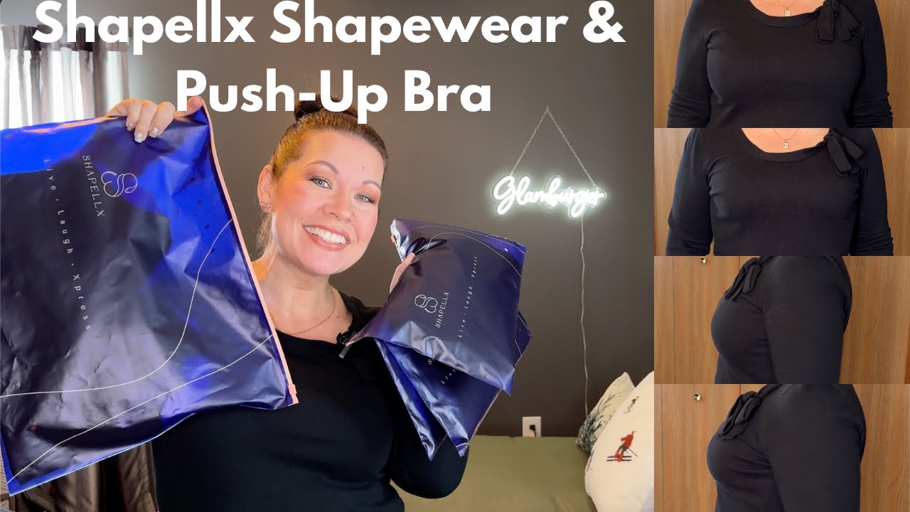 Shapellx Shapewear | Push-Up Bra, Smoothing Shorts, Tummy Compression Bodysuit Shaper w/ Butt Lifter