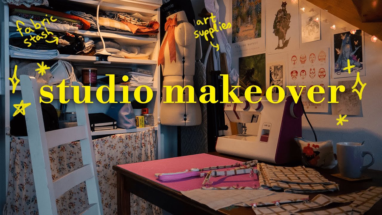 my home studio makeover ✨🔨 sewing & art setup in a small space