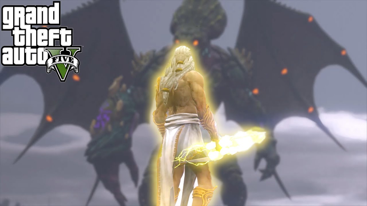 GTA V - ZEUS (GOW 3) VS TITANS (MONSTERS)