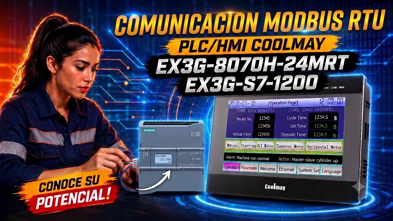 08-PLC/HMI COOLMAY, EX3G-8070H-24MRT, COMUNICACION MODBUS RTU, EX3G-S7-1200