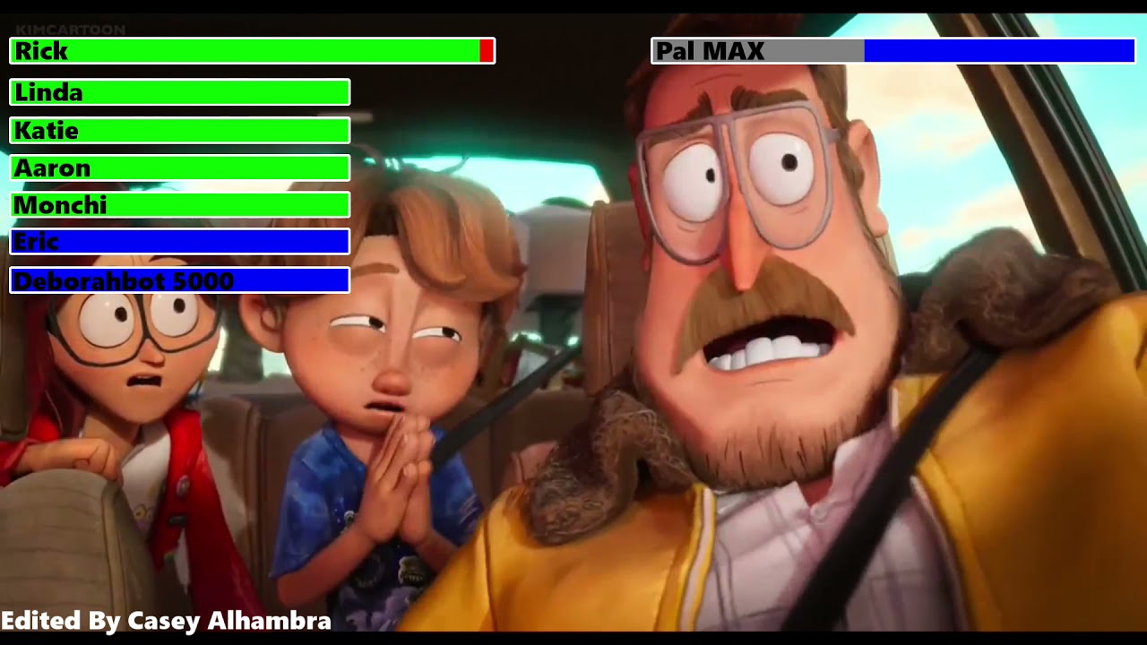 The Mitchells vs. the Machines (2021) Car Chase with healthbars