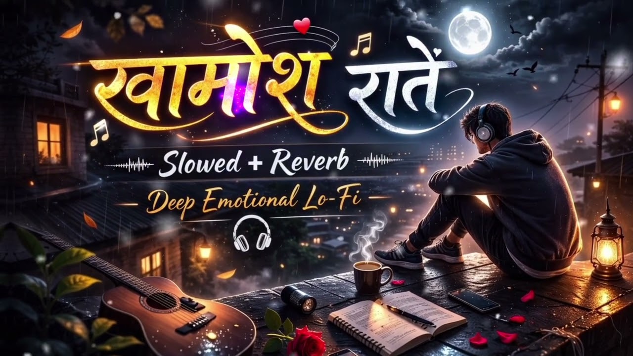 खामोश रातें 🌙 | Slowed + Reverb | Deep Emotional Lo-Fi | Relaxing Night Music