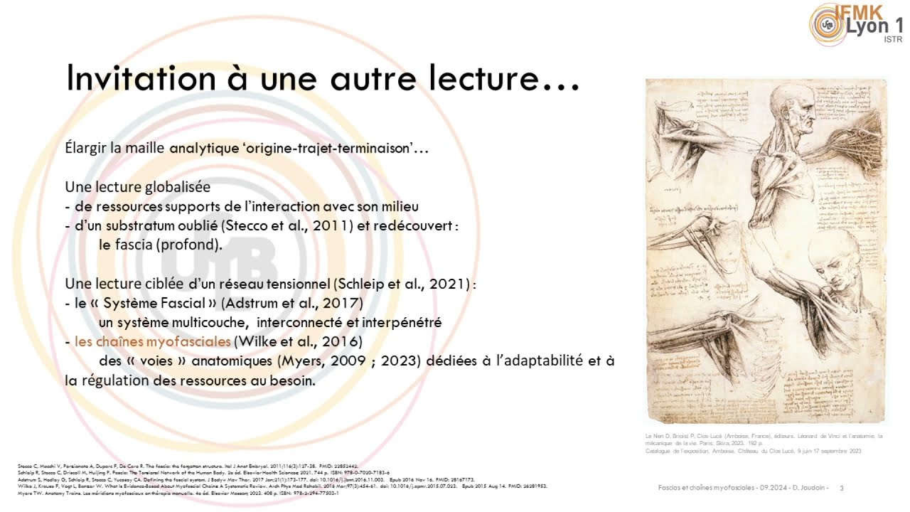 Prendre soin de l’adaptabilité du patient : jouer la carte « Fascias ». Séminaire ISTR Lyon 1