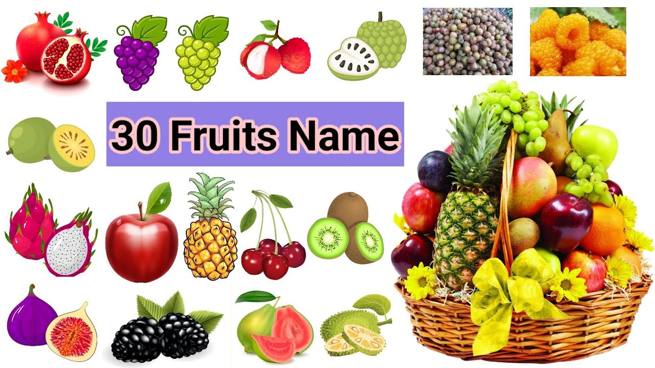 30 Fruits Name | Learn Fruits Name in English & Nepali || फलफूलहरुको नाम अङ्ग्रेजी र नेपाली मा