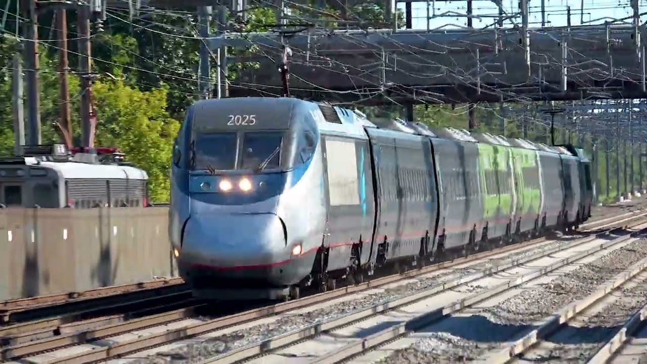 Full HD 60FPS: Over 90 Trains in 90 Minutes: Amtrak and NJ Transit Trains at Princeton Junction 