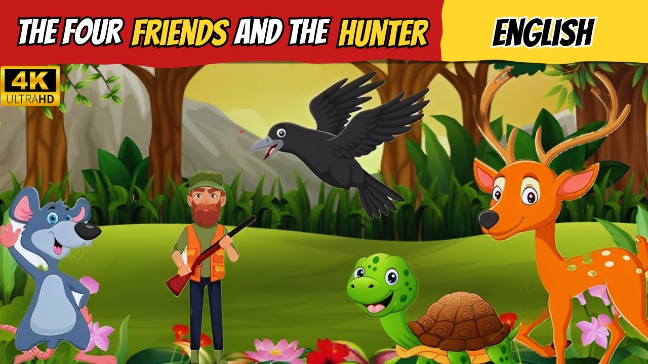 THE FOUR FRIENDS AND THE HUNTER | Learning Story for Kids | Bedtime Story for Kids | Moral Stories