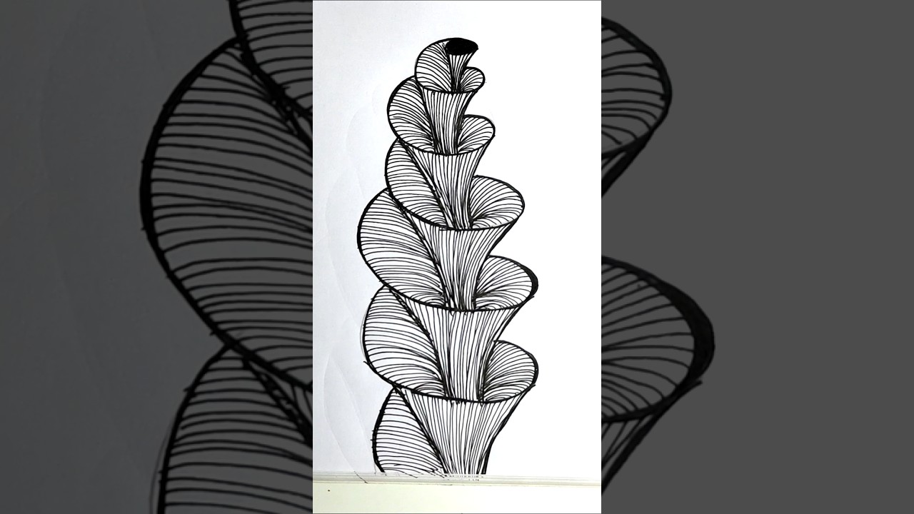 Zentangle Art for beginners/ Illusion art/ Simple zentangle Art #zentangleart #illusionart #shorts
