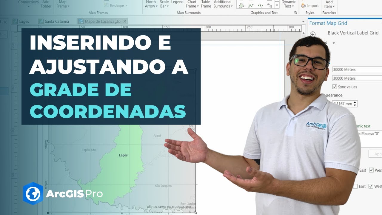 Inserindo e Ajustando a Grade de Coordenadas no ArcGIS Pro