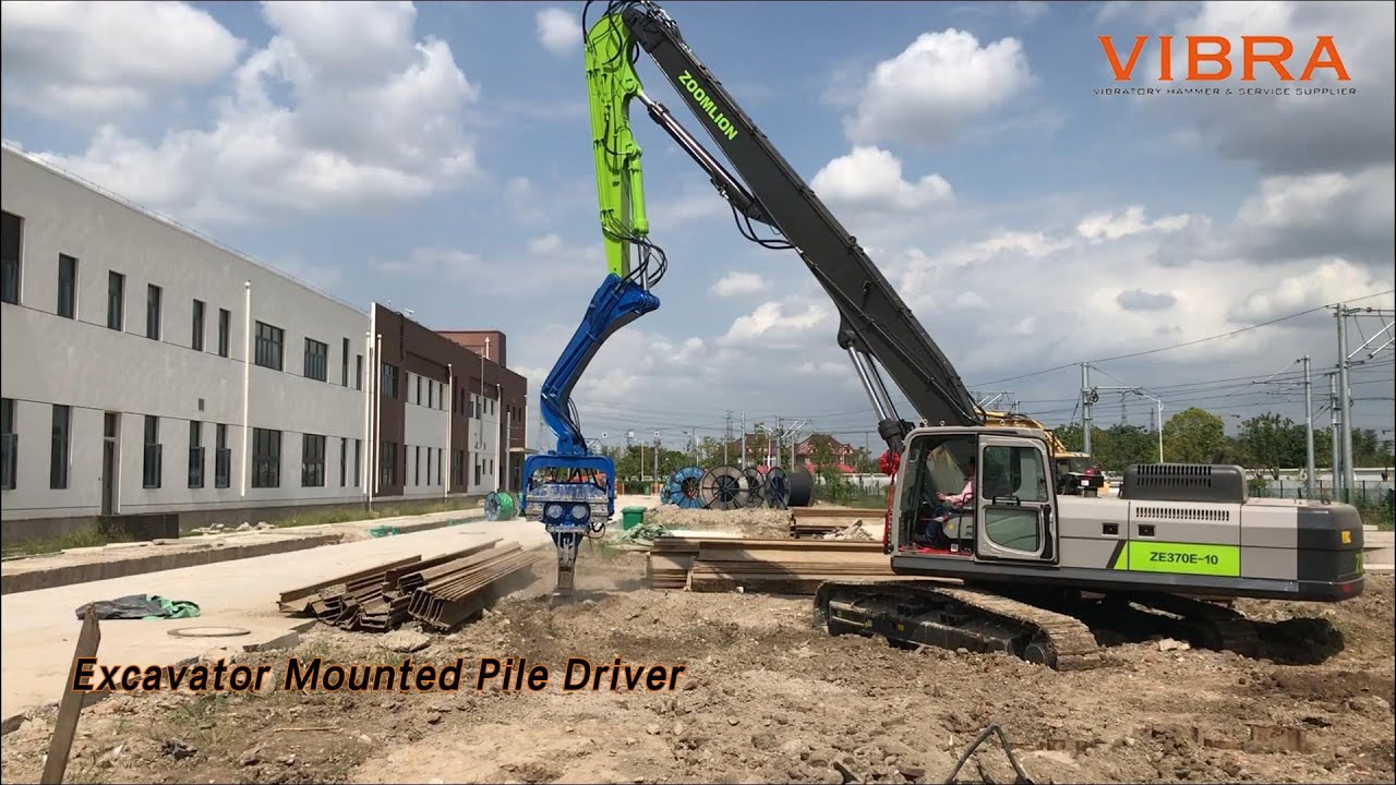 Hydraulic Excavator Mounted Pile Driver Vibro Hammer 32Mpa Silence Operation